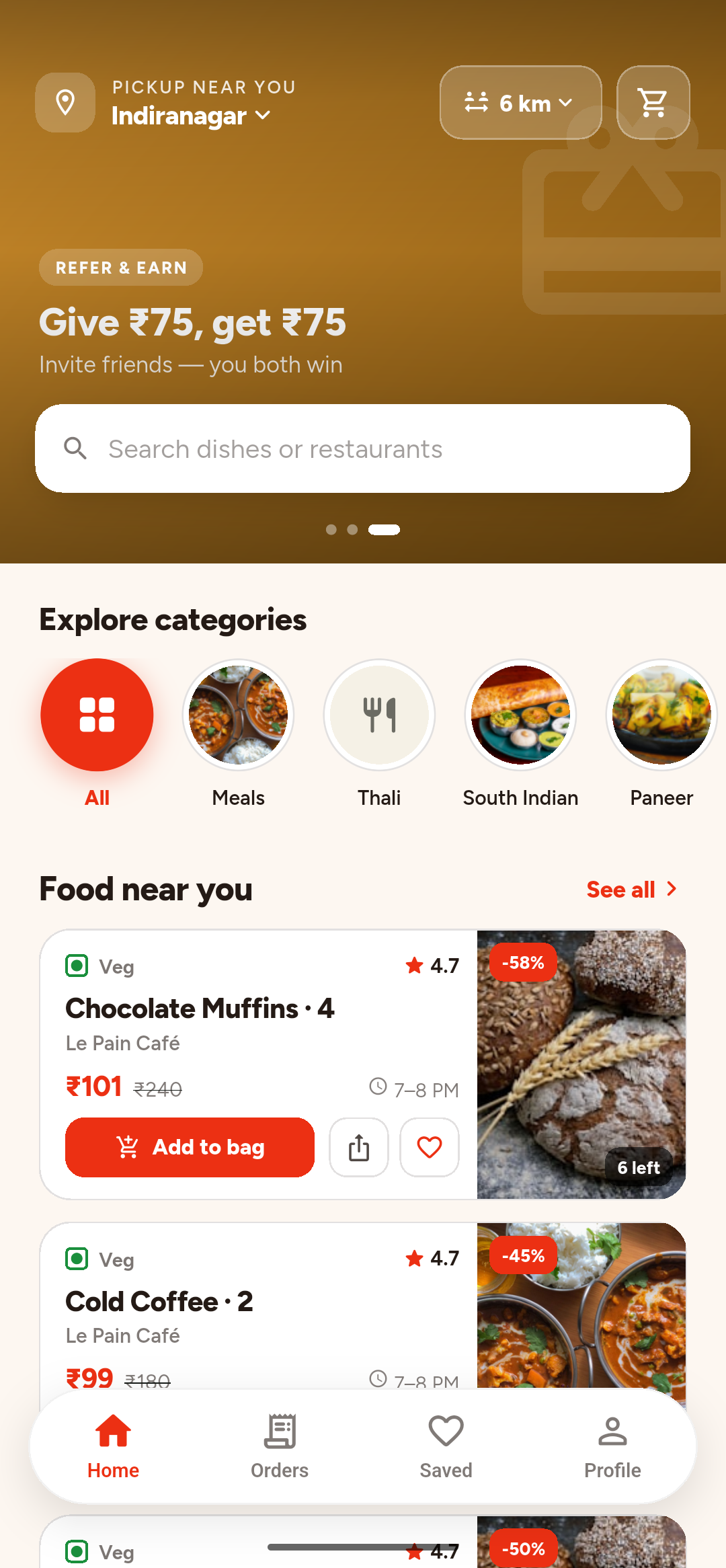 Bhaksh app — surplus food near you